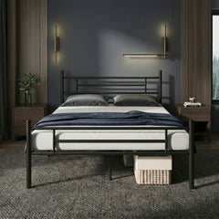 Estructura de cama flotante con luces LED