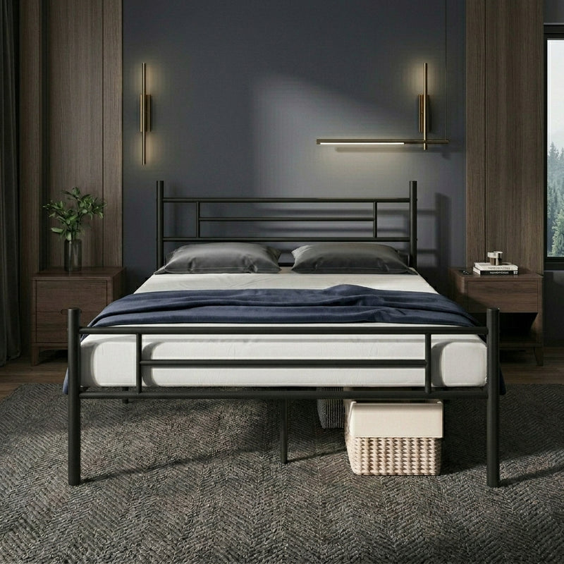 Estructura de cama flotante con luces LED