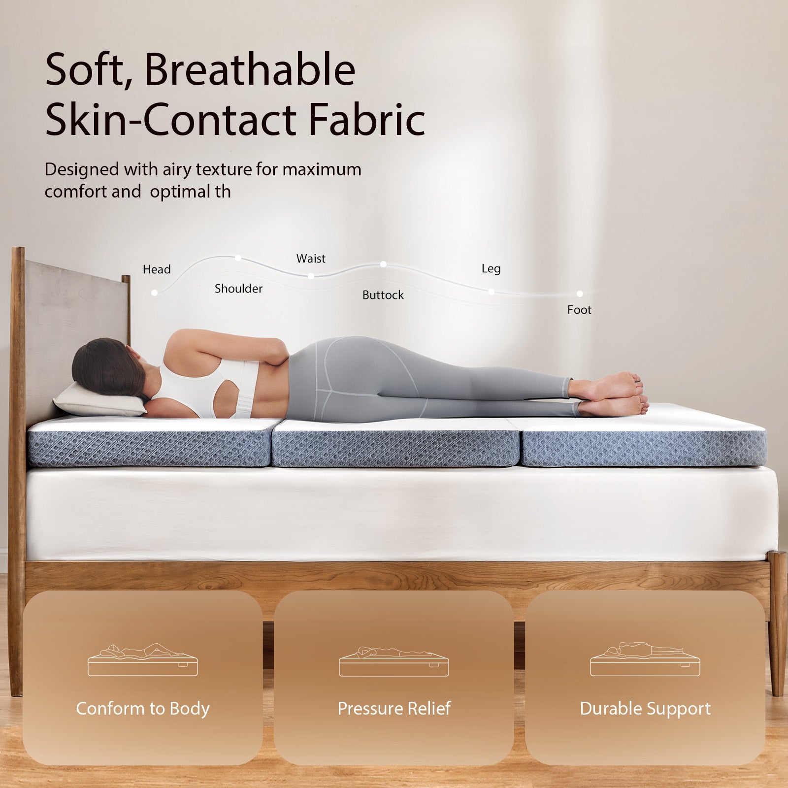 4-Inch Tri-Folding Mattress Topper