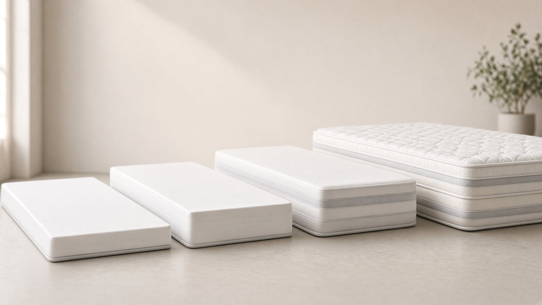 Four queen mattresses arranged by 2026 price bracket, from budget under $300 to premium over $1,000