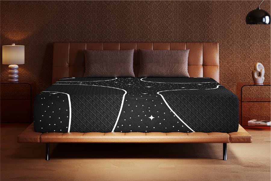 Starry Night Memory Foam Mattress with plush star design and 3-layer comfort foam.