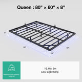 Floating Bed Frame with LED Lights