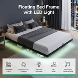 Floating Bed Frame with LED Lights