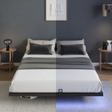 Floating Bed Frame with LED Lights