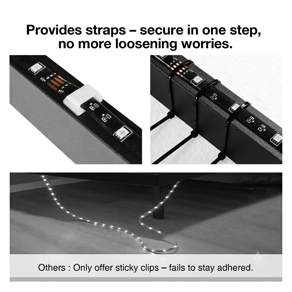 Floating Bed Frame with LED Lights