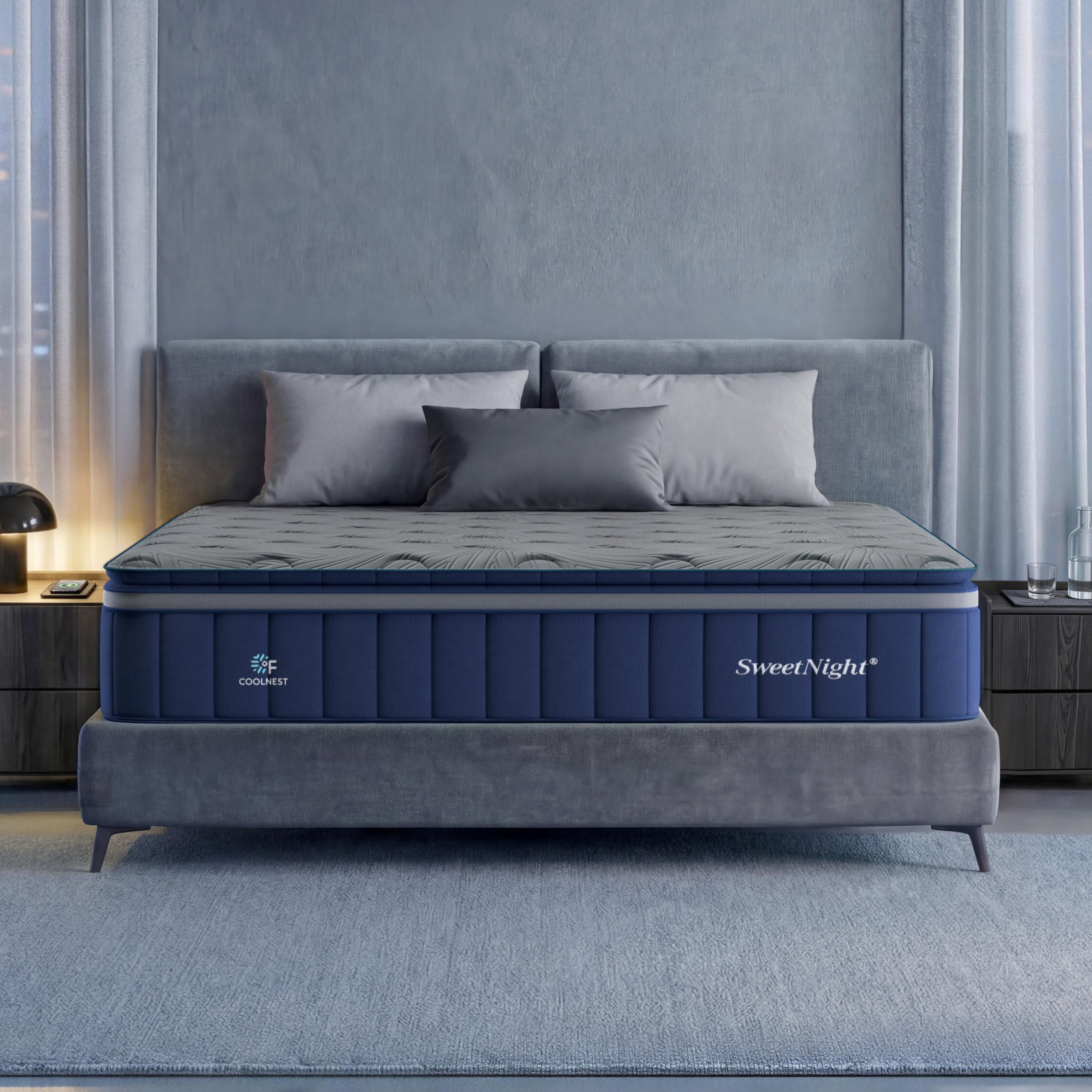 パトローナスネイビーベルベット/ネイビースムース SweetNight CoolNest® Hybrid Mattress - Cooling & Support & Comfort