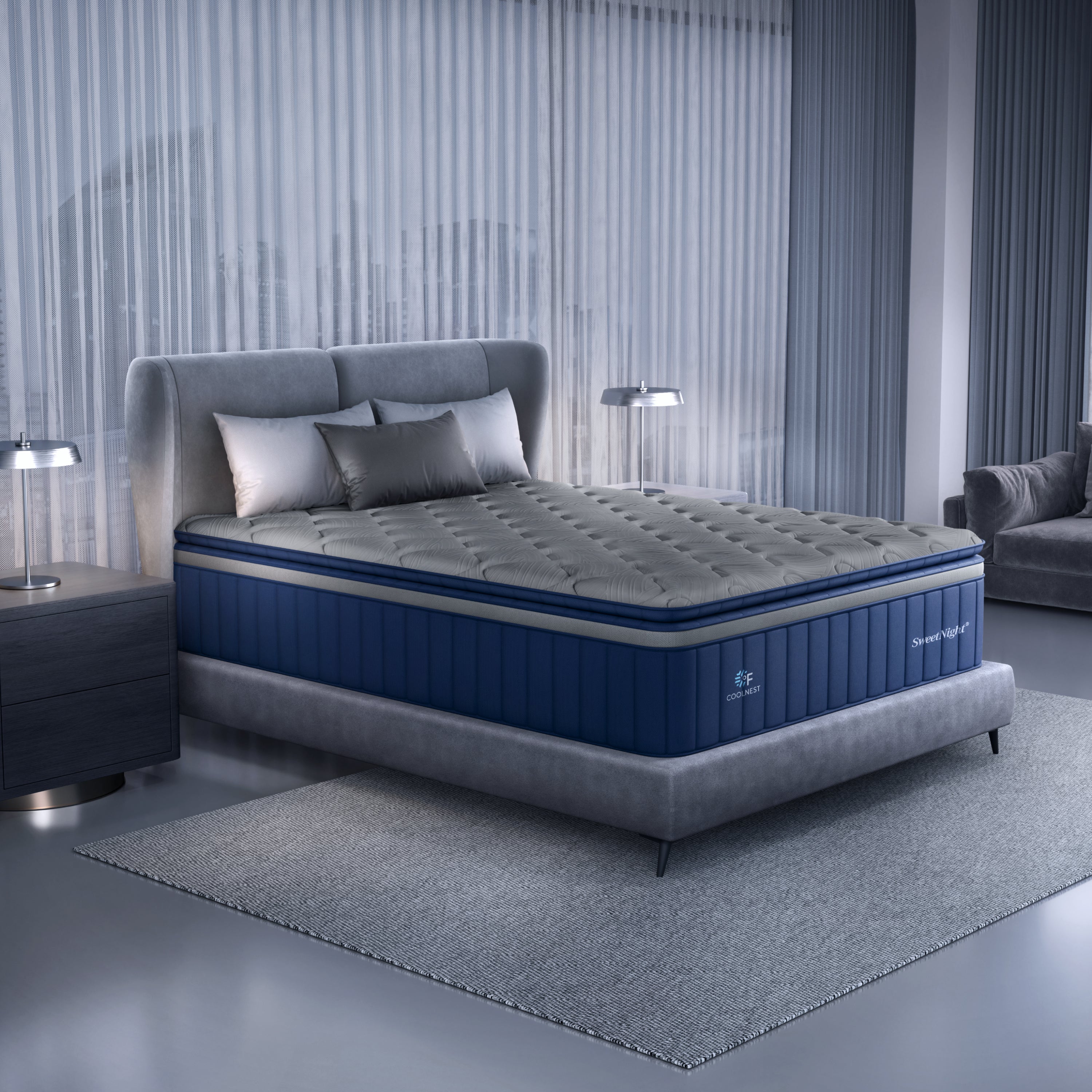 SweetNight CoolNest Hybrid Mattress Side View 1 #Thickness_16