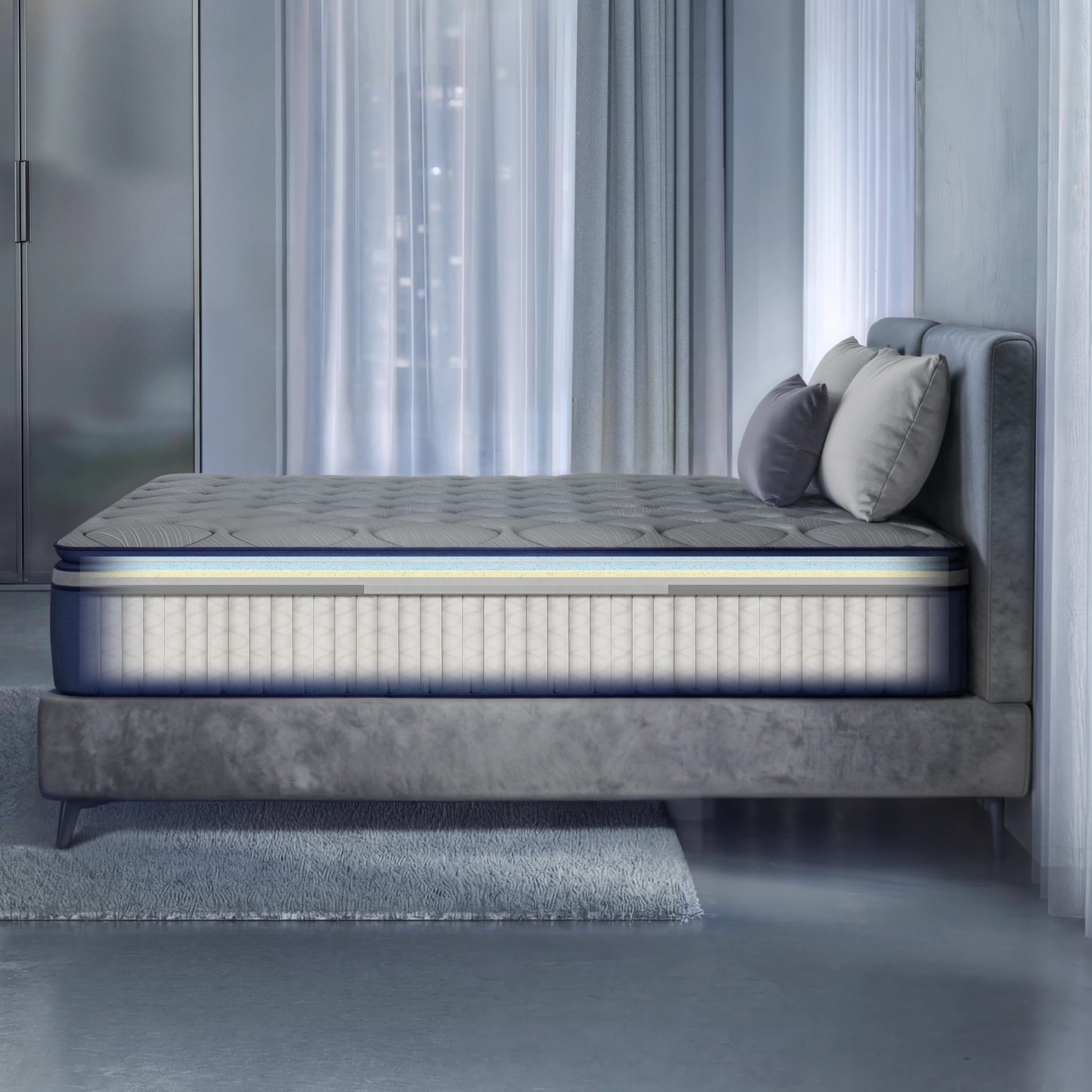 SweetNight CoolNest Hybrid Mattress Side View 2