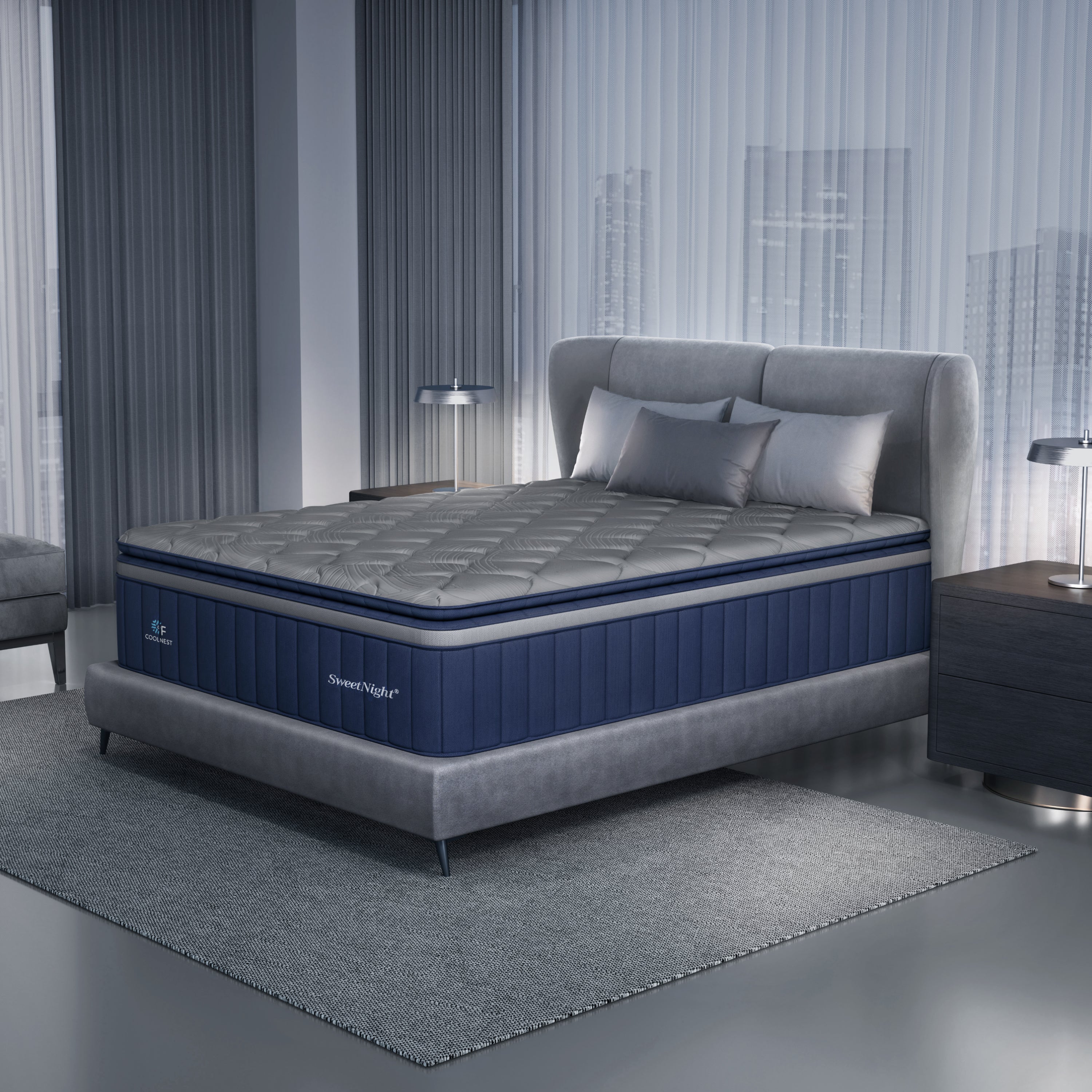 SweetNight CoolNest Hybrid Mattress Side View 3 #Thickness_16