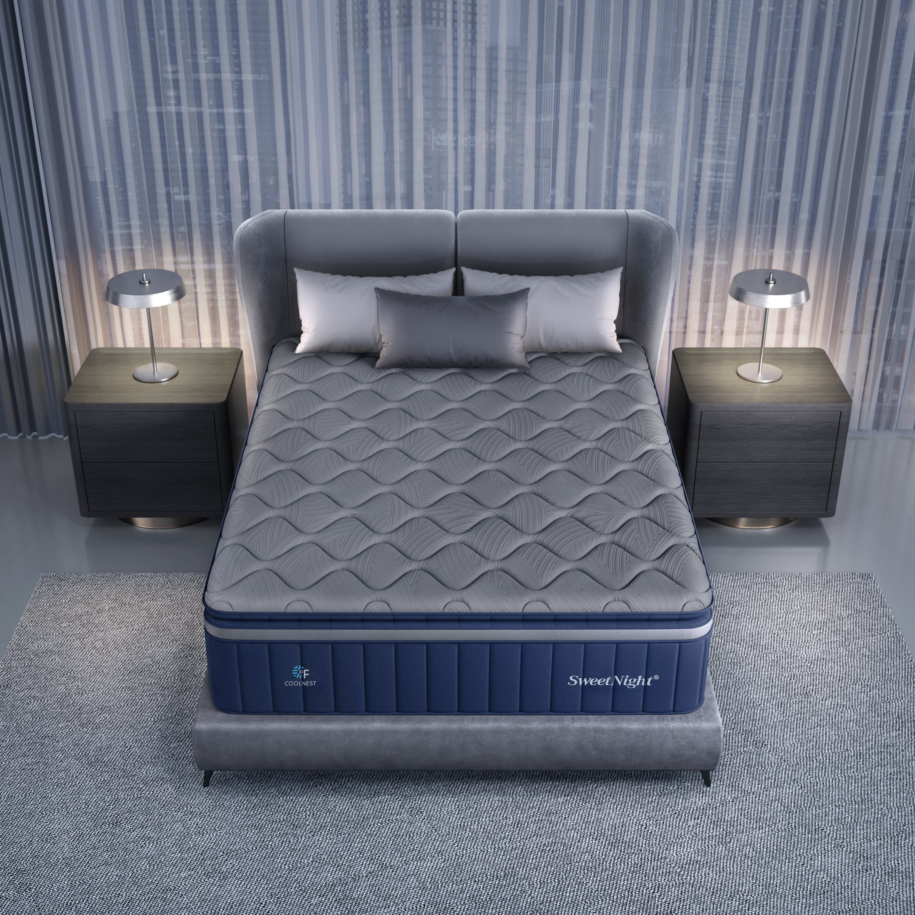 SweetNight CoolNest Hybrid Mattress Top View #Thickness_16
