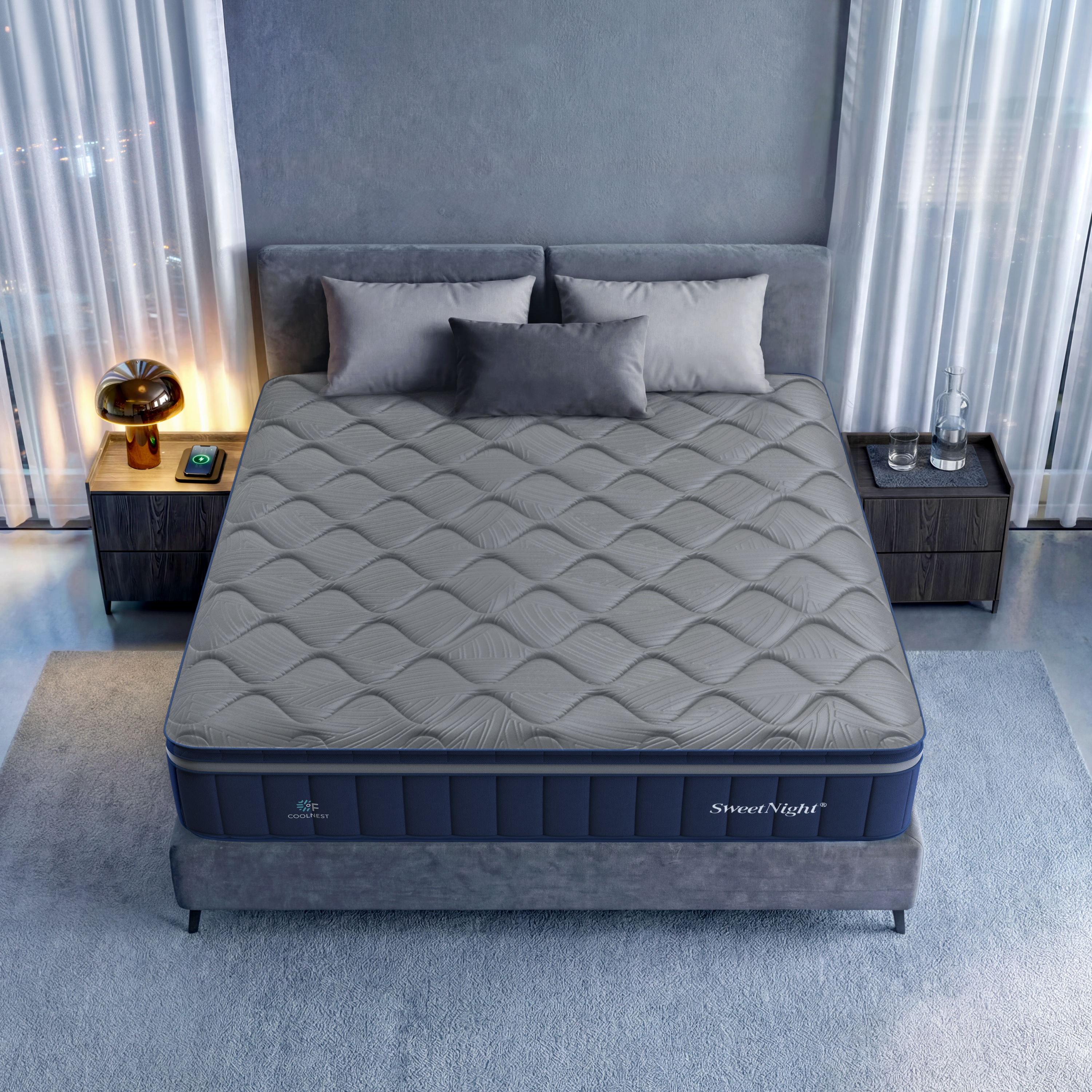 SweetNight CoolNest Hybrid Mattress Top View