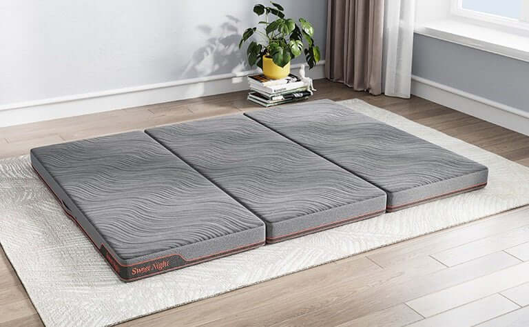 Tri Folding Sleep Floor Mat Single Bed Memory Foam Topper Camping